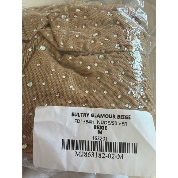 Lulus Sultry Glamour Beige Mesh Rhinestone Backless Maxi Dress - Picture 4 of 4